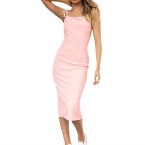 NEW TOBY HEART GINGER midday midi dress in pink